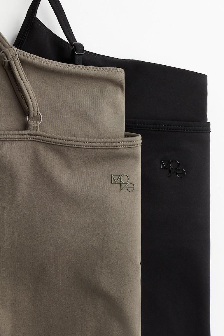 H&M Canotte Sportive In DryMove™ 2 Pezzi - Beige Scuro/nero - DONNA