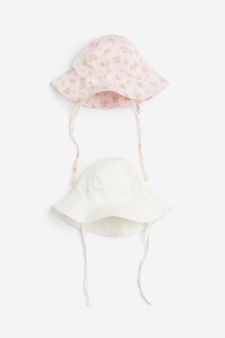 H&M Cappelli per il sole 2 pezzi - Rosa chiaro/fiori - BAMBINO