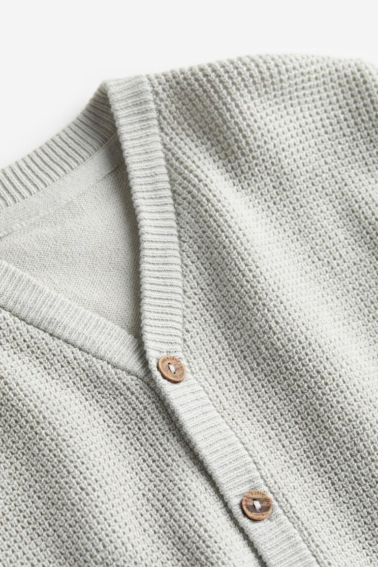 H&M Cardigan In Maglia A Nido D’ape - Grigio Chiaro Mélange - BAMBINO