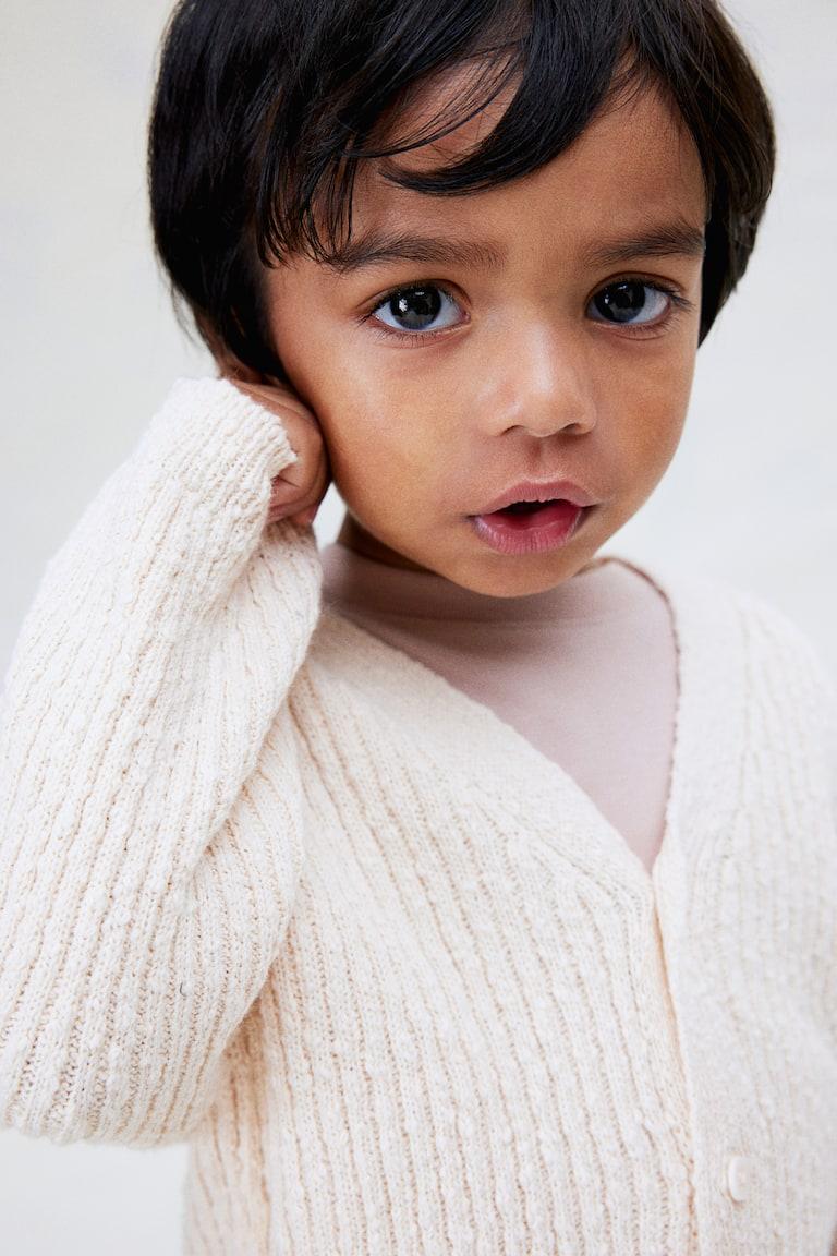 H&M Cardigan Oversize In Maglia Bouclé - Beige Chiaro - BAMBINO