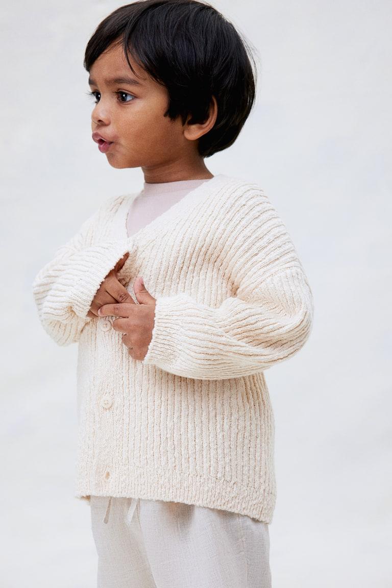H&M Cardigan oversize in maglia bouclé - Beige chiaro - BAMBINO