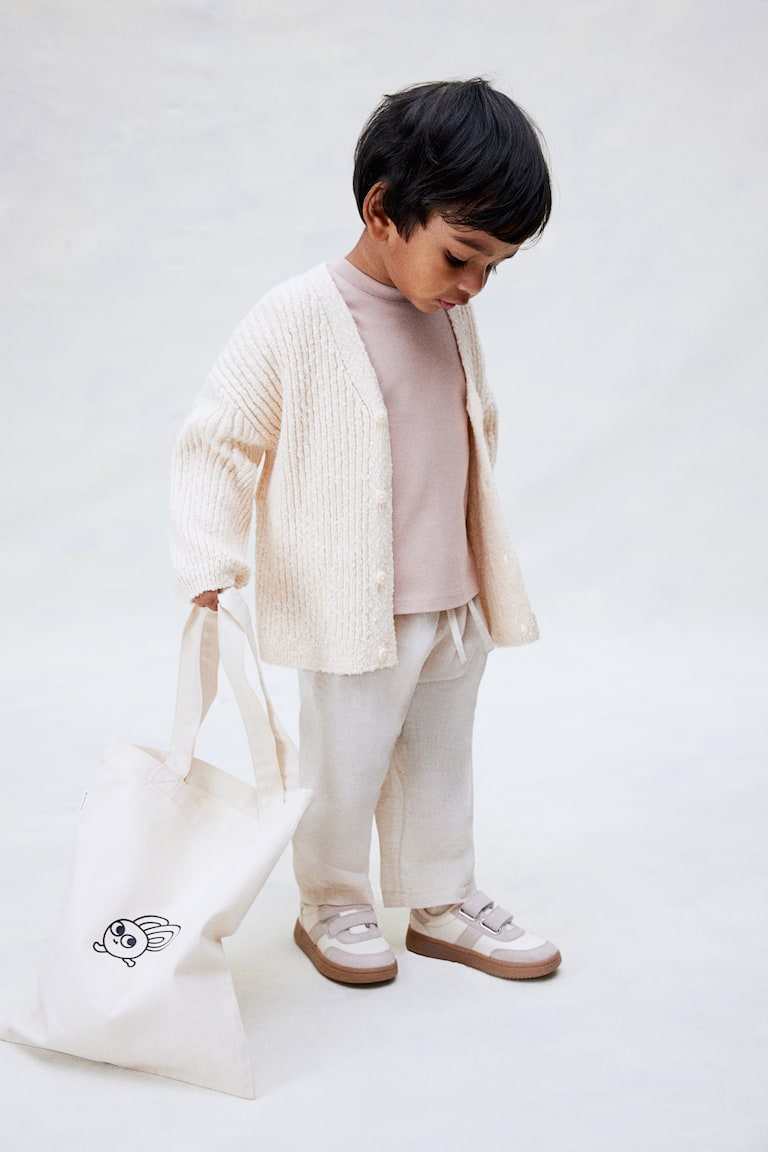 H&M Cardigan Oversize In Maglia Bouclé - Beige Scuro - BAMBINO