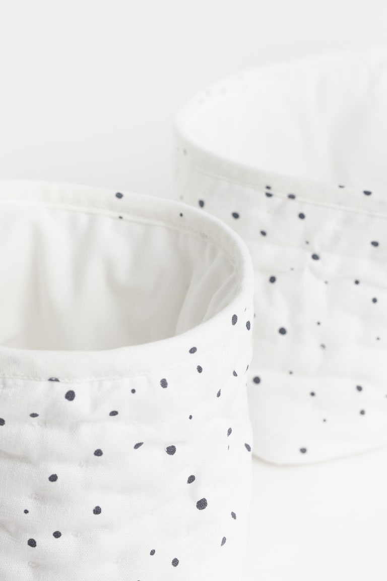 H&M Cesti Portaoggetti Trapuntato 2 Pz - Beige Chiaro - HOME