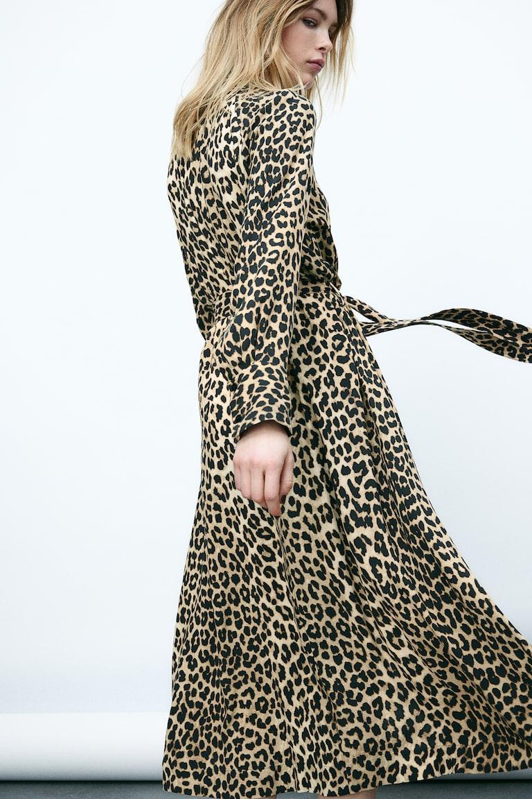 H&M Chemisier In Viscosa Con Cintura Da Annodare - Nero - DONNA