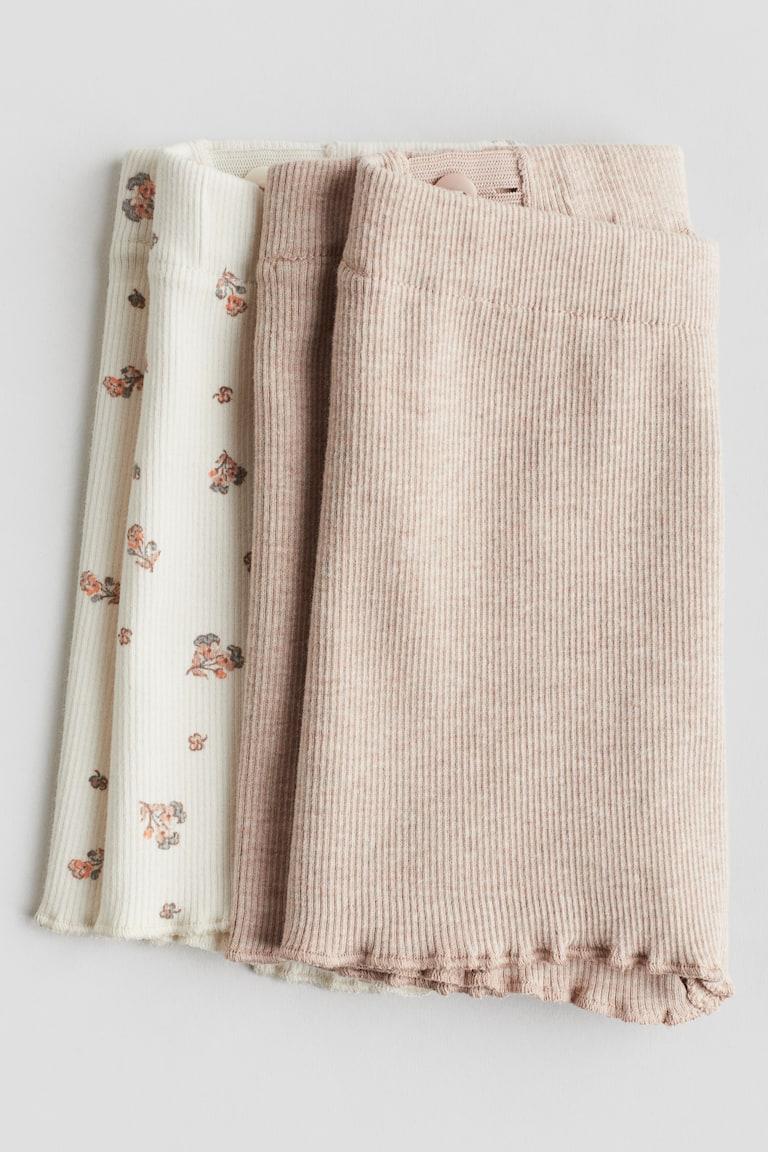 H&M Ciclisti In Cotone A Costine 2 Pezzi - Rosa/fiori - BAMBINO