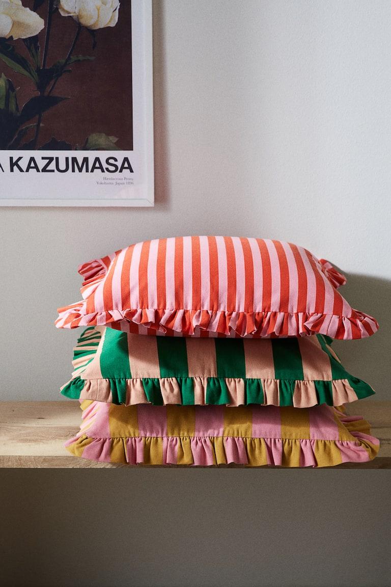 H&M Copricuscino con volant - Rosa polvere/fantasia - HOME