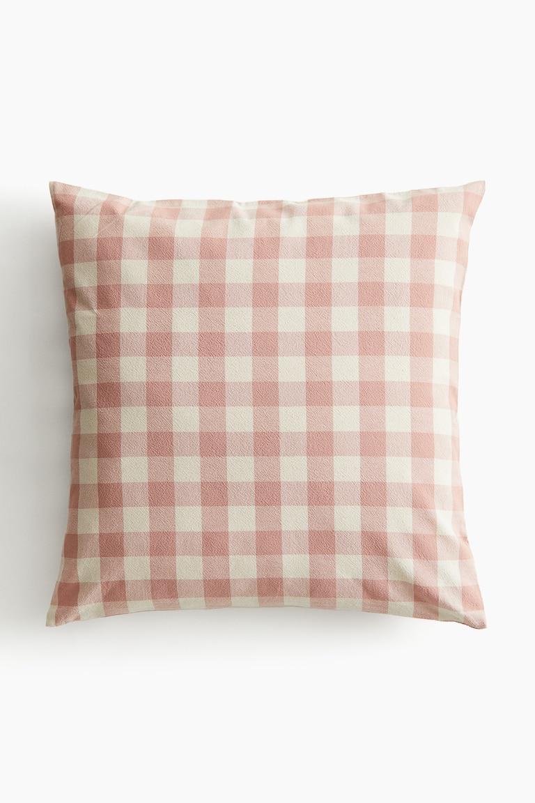 H&M Copricuscino in cotone a quadretti vichy - Rosa polvere/quadretti vichy - HOME