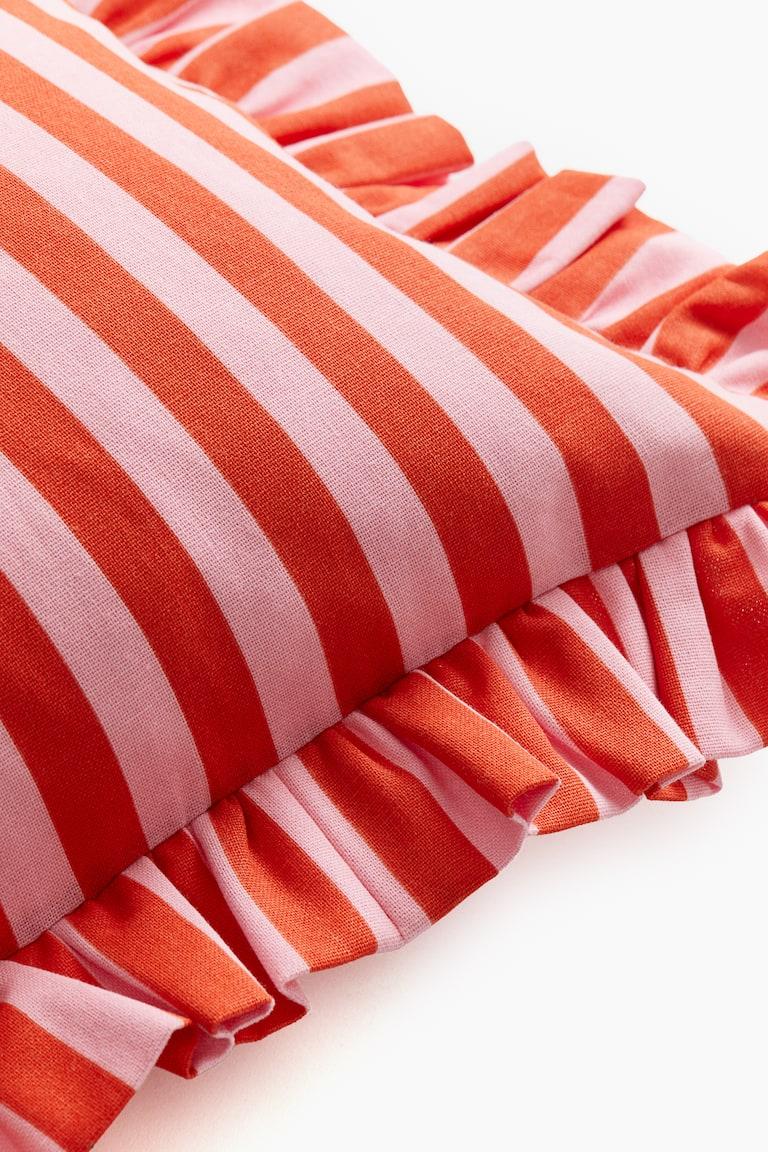 H&M Copricuscino In Cotone Con Volant - Nero/righe - HOME