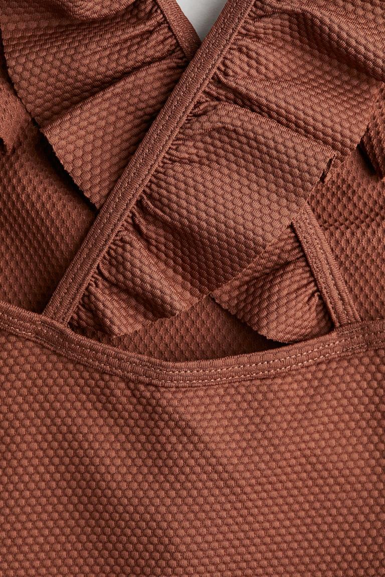 H&M Costume Intero Con Volant - Beige Chiaro/fiori - BAMBINO