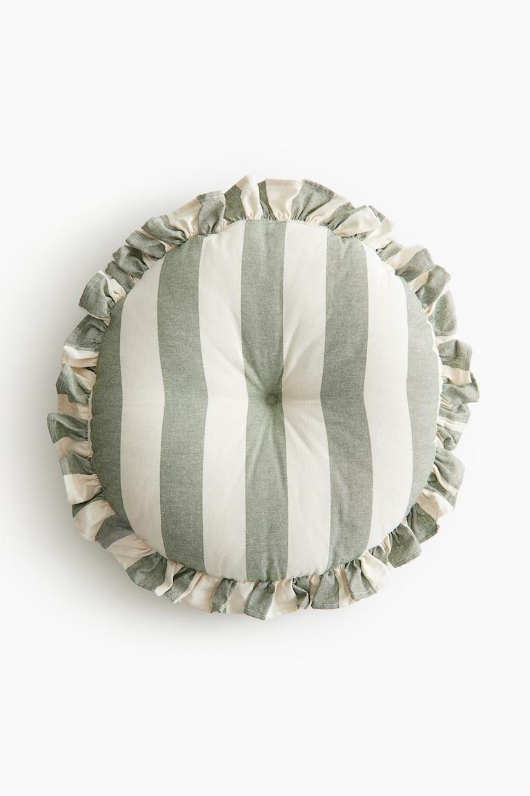 H&M Cuscino per sedia in cotone con bordi a volant - Rosa/righe - HOME