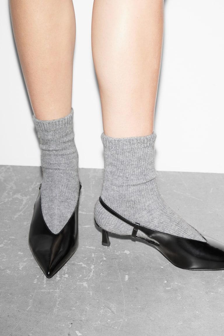 H&M Décolleté Slingback Classiche In Pelle - Nero - DONNA