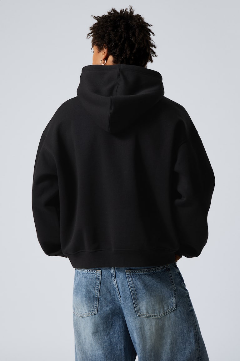 H&M Felpa Boxy Pesante Con Cappuccio - Grigio Mélange - UOMO