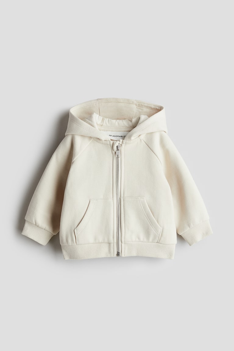 H&M Felpa Con Cappuccio E Cerniera - Grigio Chiaro Mélange - BAMBINO