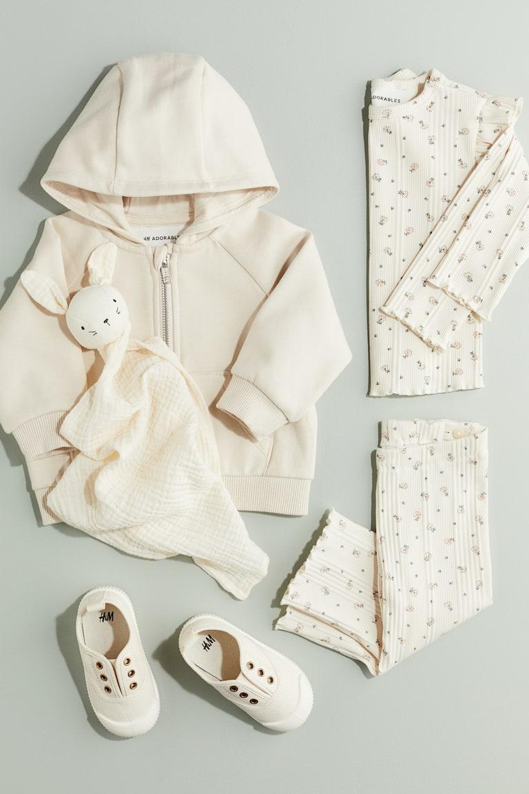 H&M Felpa Con Cappuccio E Cerniera - Grigio Chiaro Mélange - BAMBINO