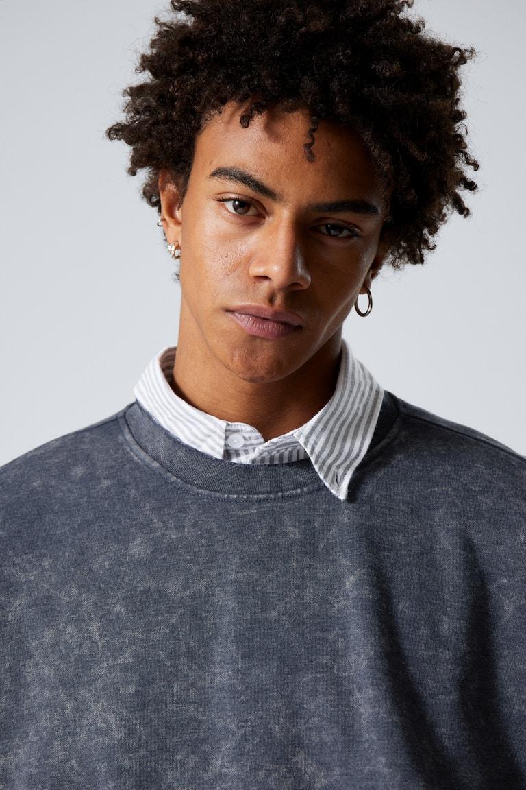 H&M Felpa Oversize E Slouchy A Maniche Lunghe - Blu Scuro Lavato - UOMO