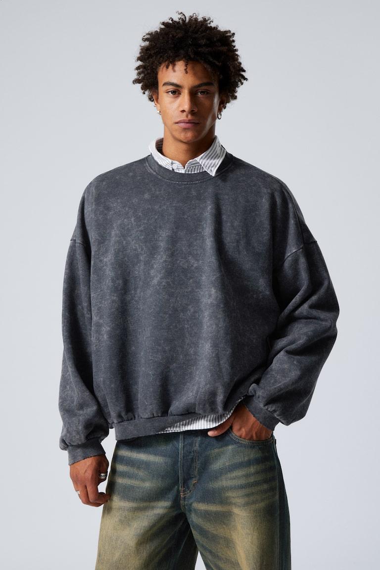 H&M Felpa oversize e slouchy a maniche lunghe - Blu scuro lavato - UOMO