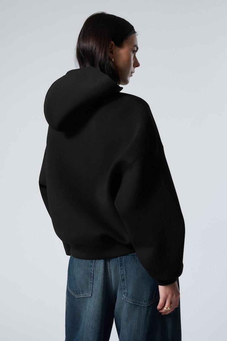 H&M Felpa Oversize In Scuba Con Cappuccio - Marrone Scuro - DONNA