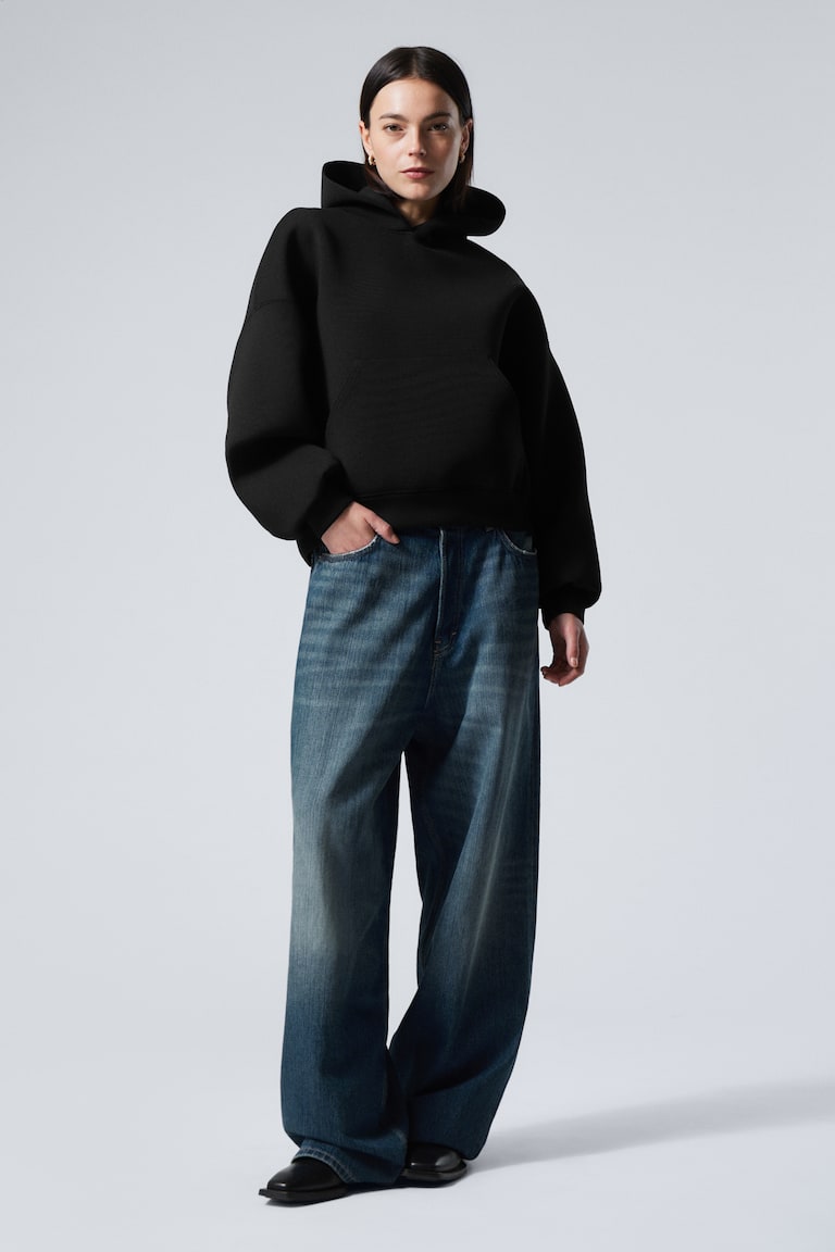 H&M Felpa oversize in scuba con cappuccio - Marrone scuro - DONNA