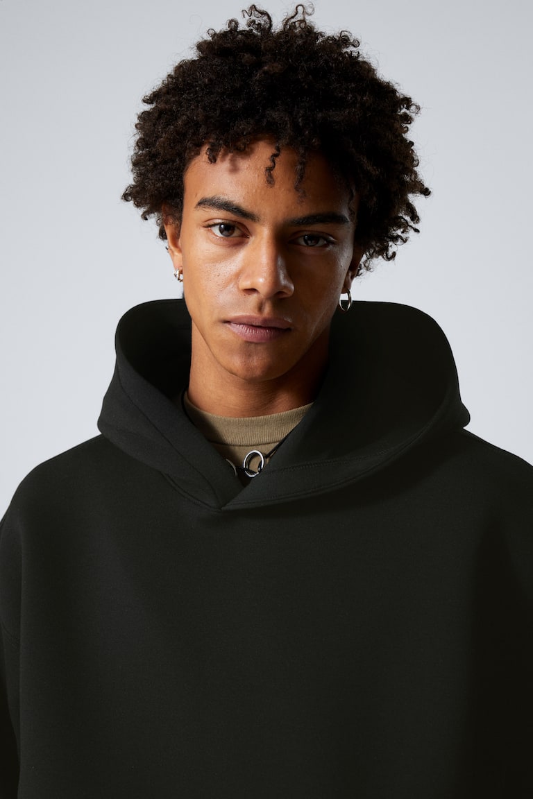 H&M Felpa Simon In Scuba Con Cappuccio - Grigio Mélange - UOMO