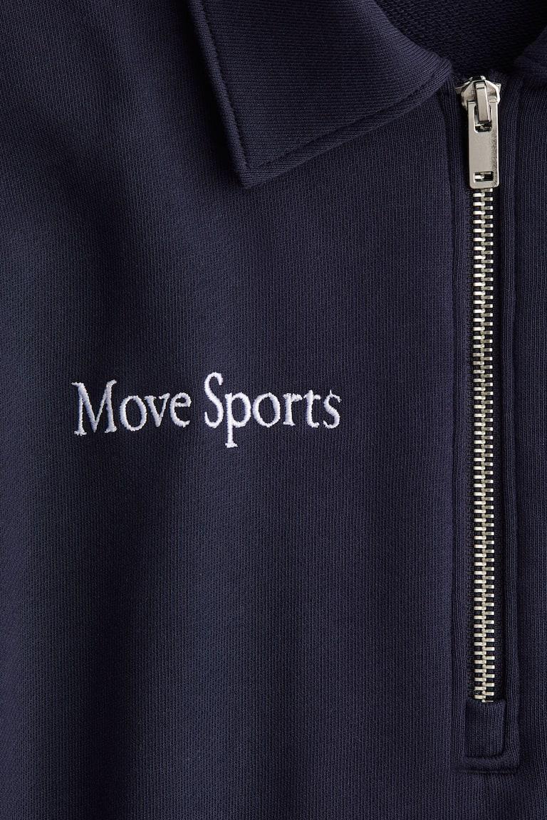 H&M Felpa Sportiva Con Colletto - Blu Navy/Move Sports - DONNA