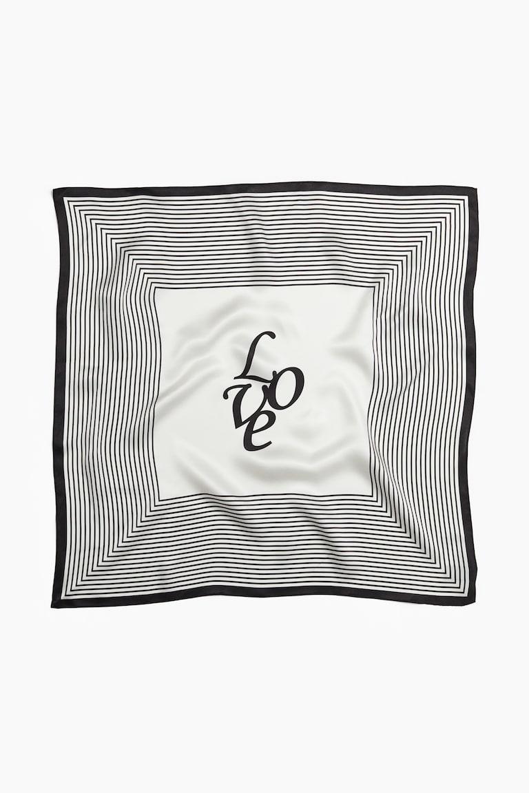 H&M Foulard In Seta Con Stampa - Bianco/motivi Cashmere - DONNA