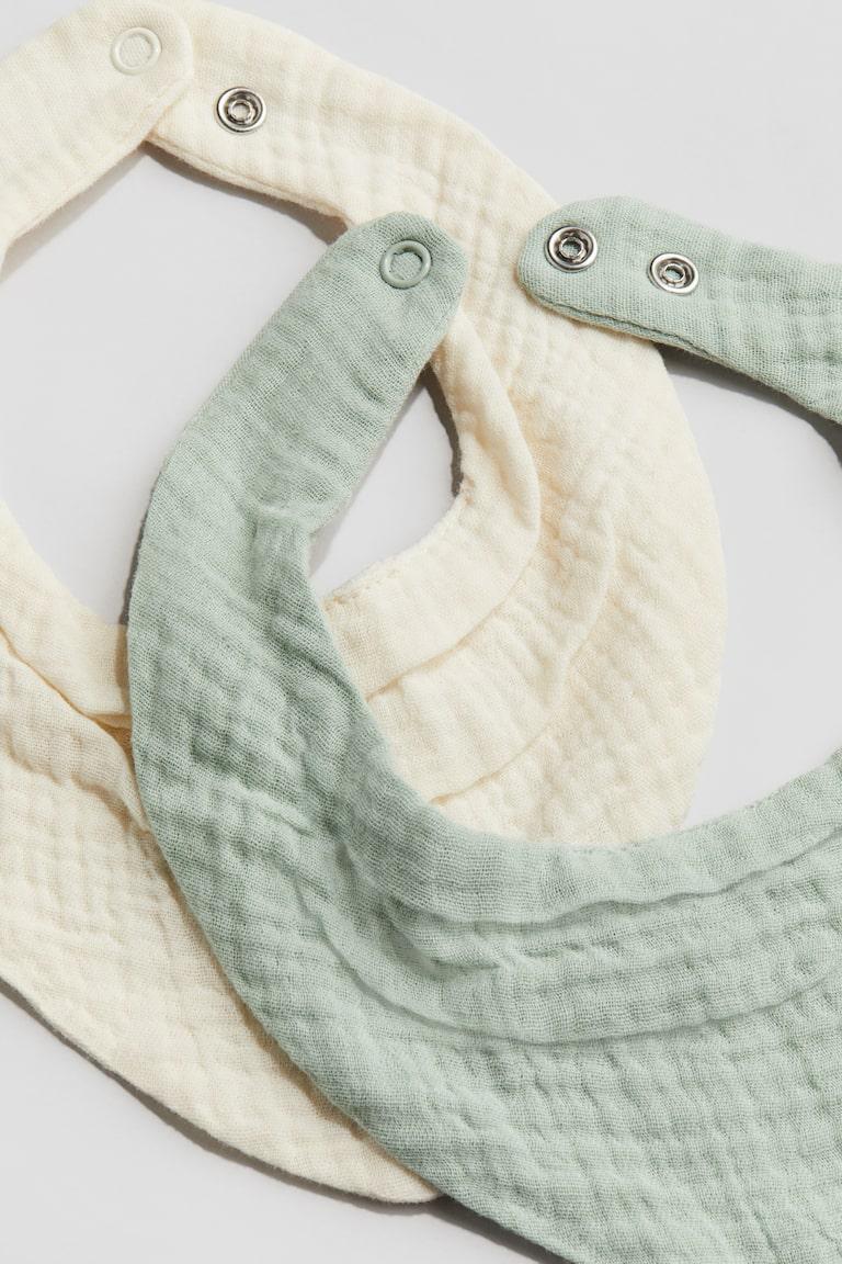 H&M Foulard Triangolari In Mussola 2 Pezzi - Crema/beige - BAMBINO