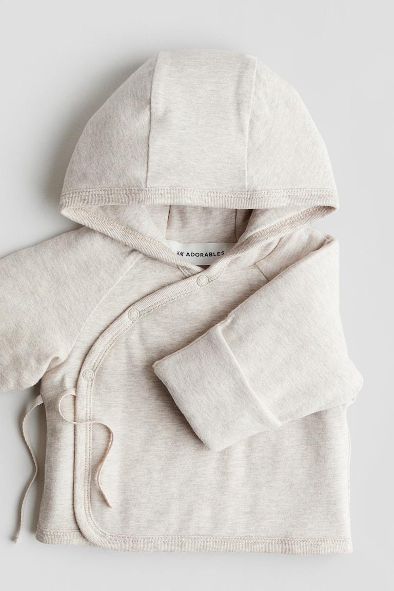 H&M Giacca Imbottita In Jersey - Beige Chiaro Mélange - BAMBINO