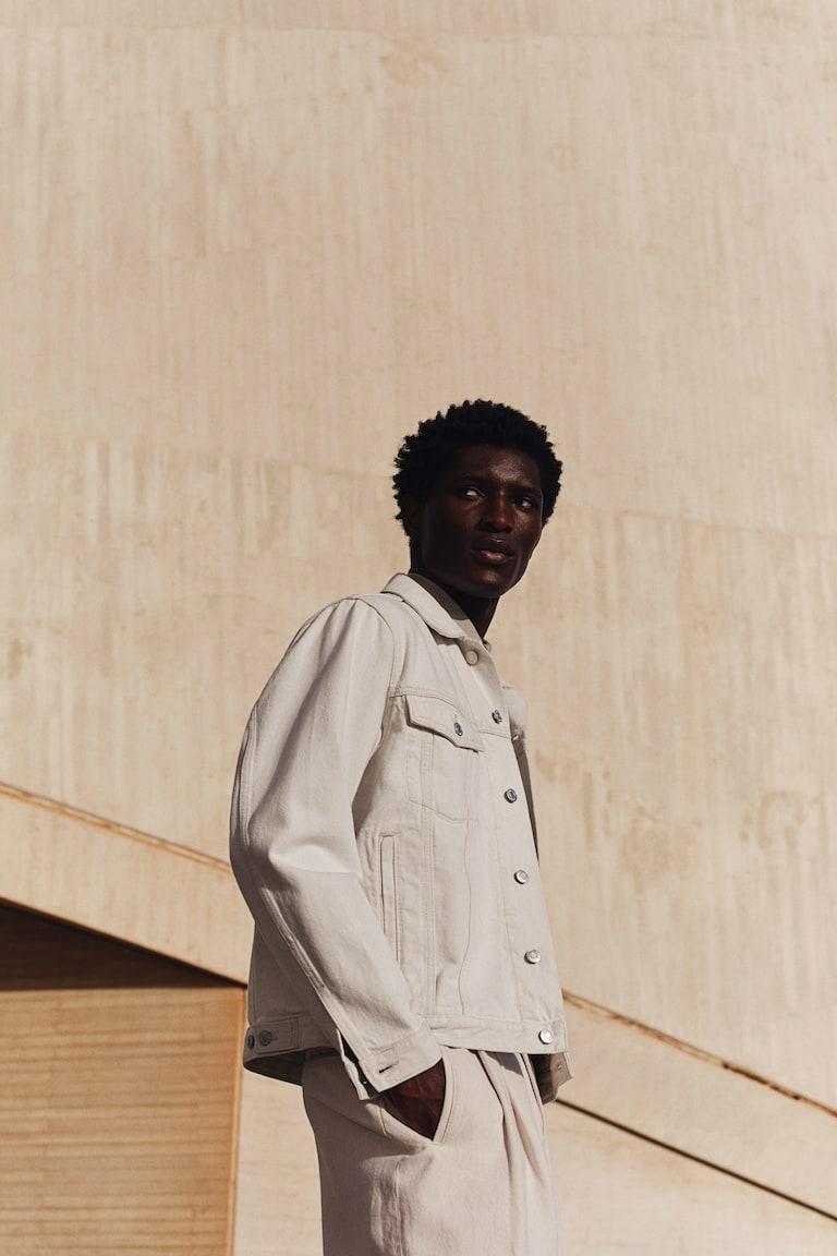 H&M Giubbotto In Denim Regular Fit - Beige Chiaro - UOMO