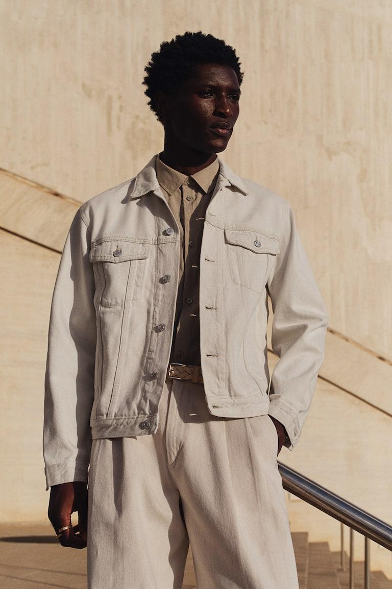 H&M Giubbotto in denim Regular Fit - Beige chiaro - UOMO