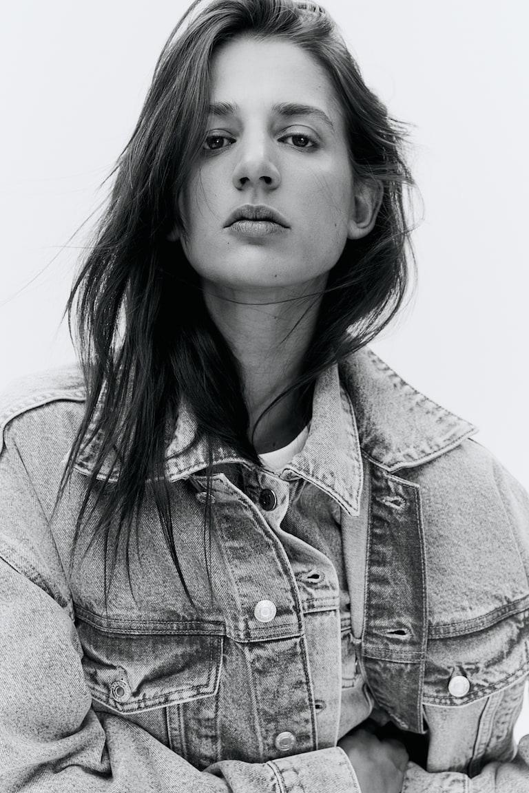 H&M Giubbotto Oversize In Denim - Blu Denim Scuro - DONNA