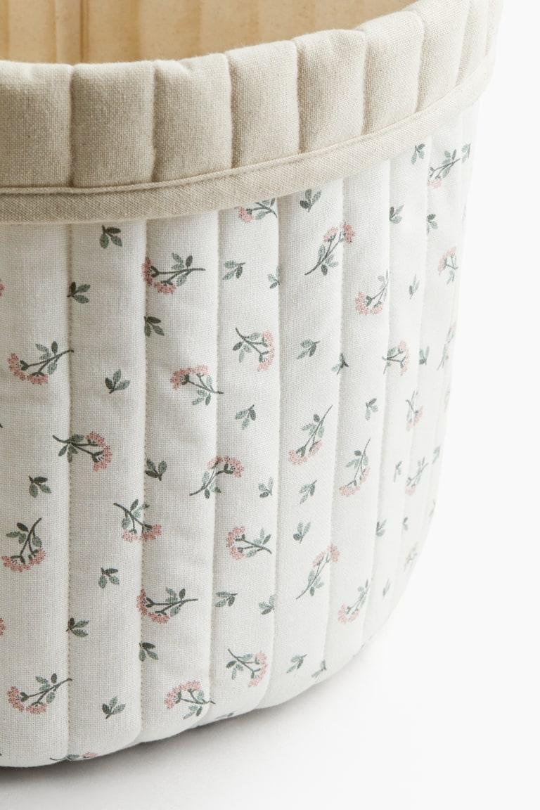 H&M Grande Cesto Portaoggetti Trapuntato - Beige Chiaro/fiori - HOME
