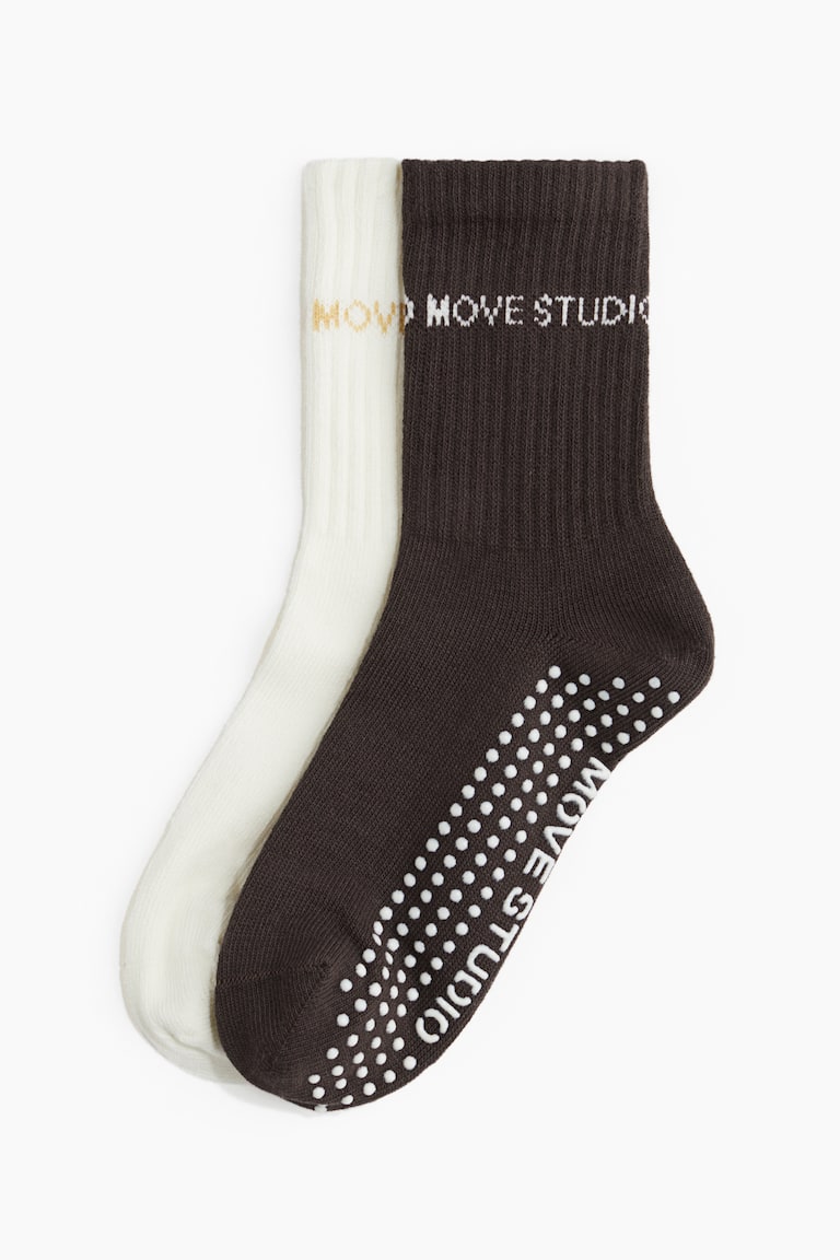 H&M 2-pack Yoga Socks - Grigio Mélange/bianco - DONNA