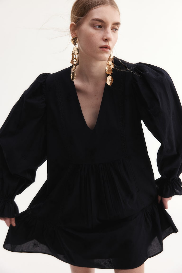 H&M Abito a tunica in cotone - Giallo pallido - DONNA