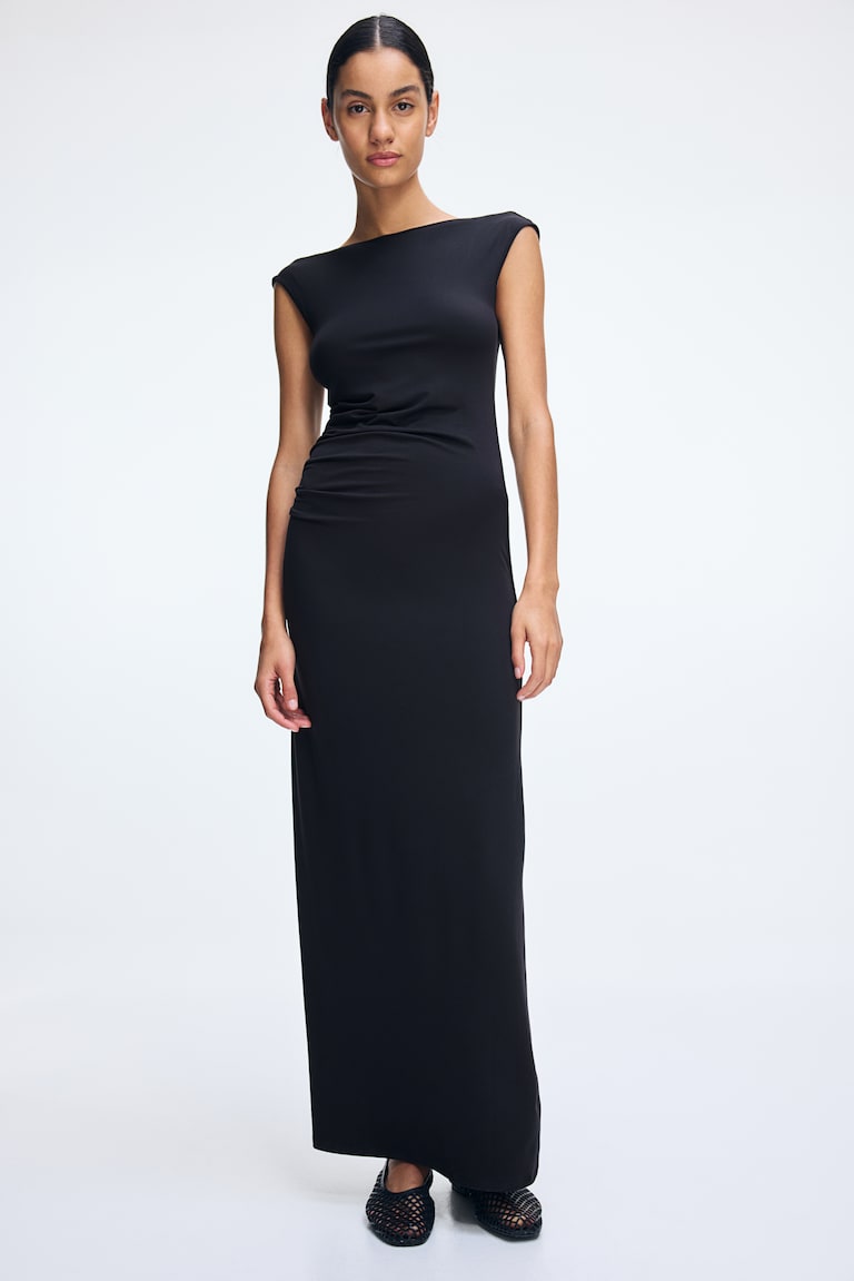 H&M Abito Bodycon Drappeggiato - Nero - DONNA