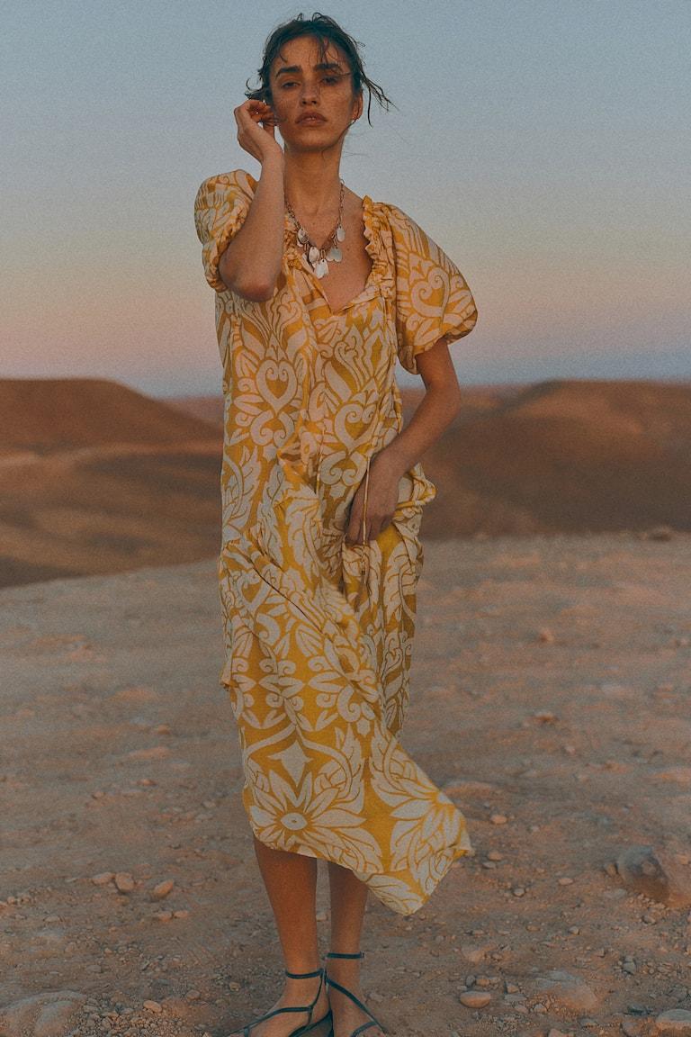 H&M Abito con coulisse decorativa - Marrone - DONNA