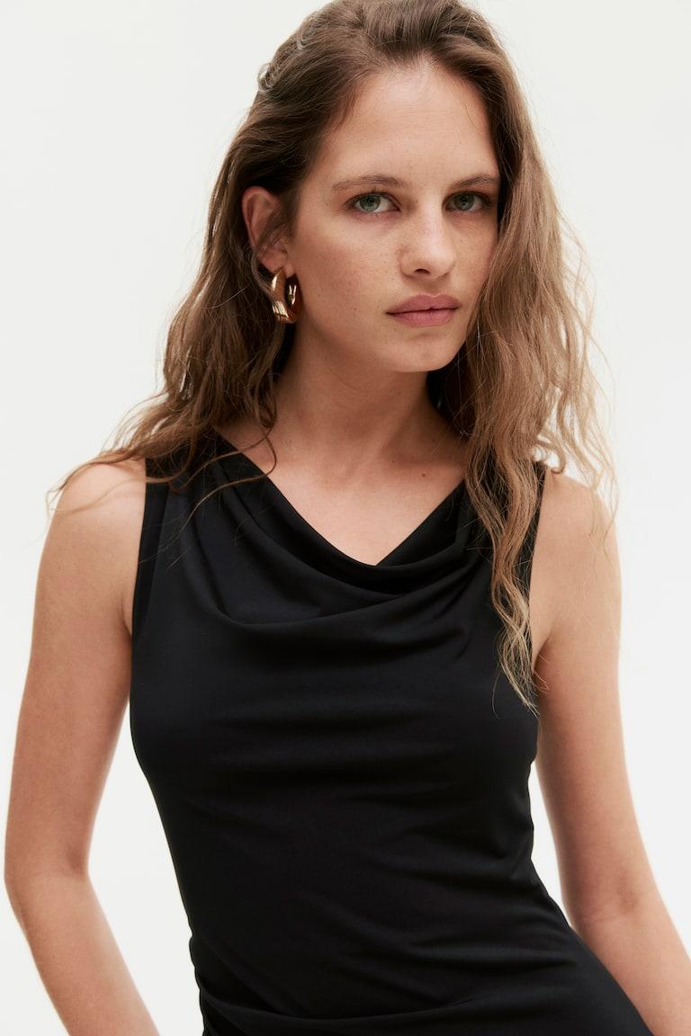 H&M Abito Midi Drappeggiato - Rosa Polvere - DONNA