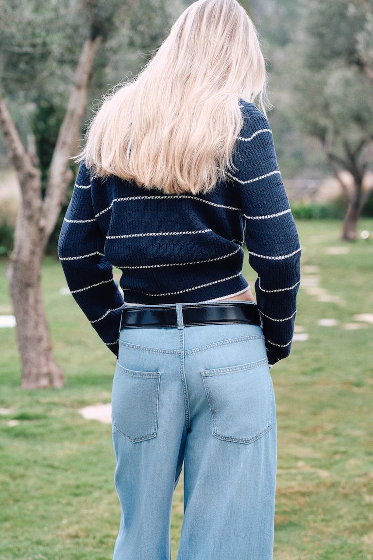 H&M Baggy Wide Low Jeans - Blu Denim - DONNA