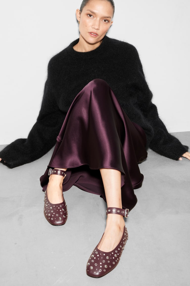 H&M Ballerine decorate - Bordeaux - DONNA