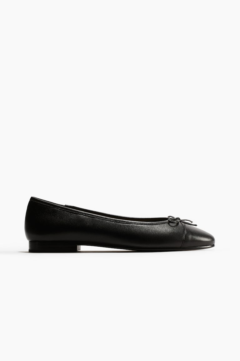 H&M Ballerine In Pelle - Nero - DONNA
