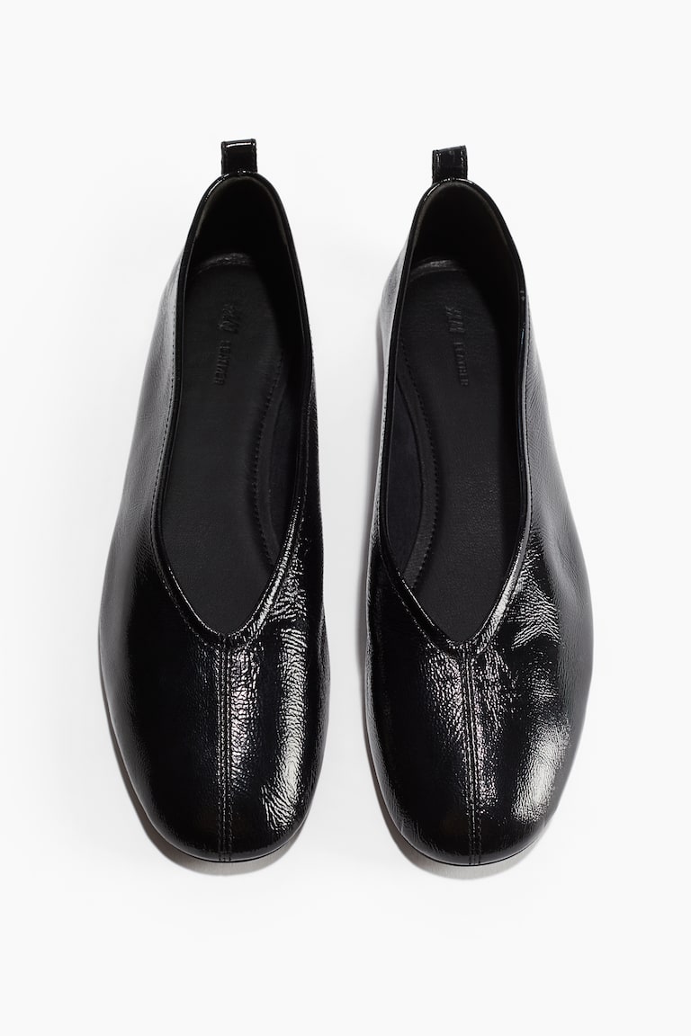 H&M Ballerine In Pelle - Nero - DONNA