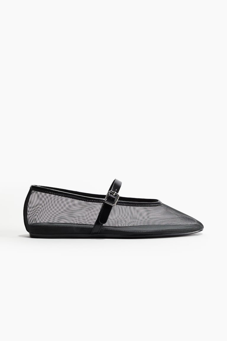 H&M Ballerine Mary Jane In Mesh - Nero - DONNA