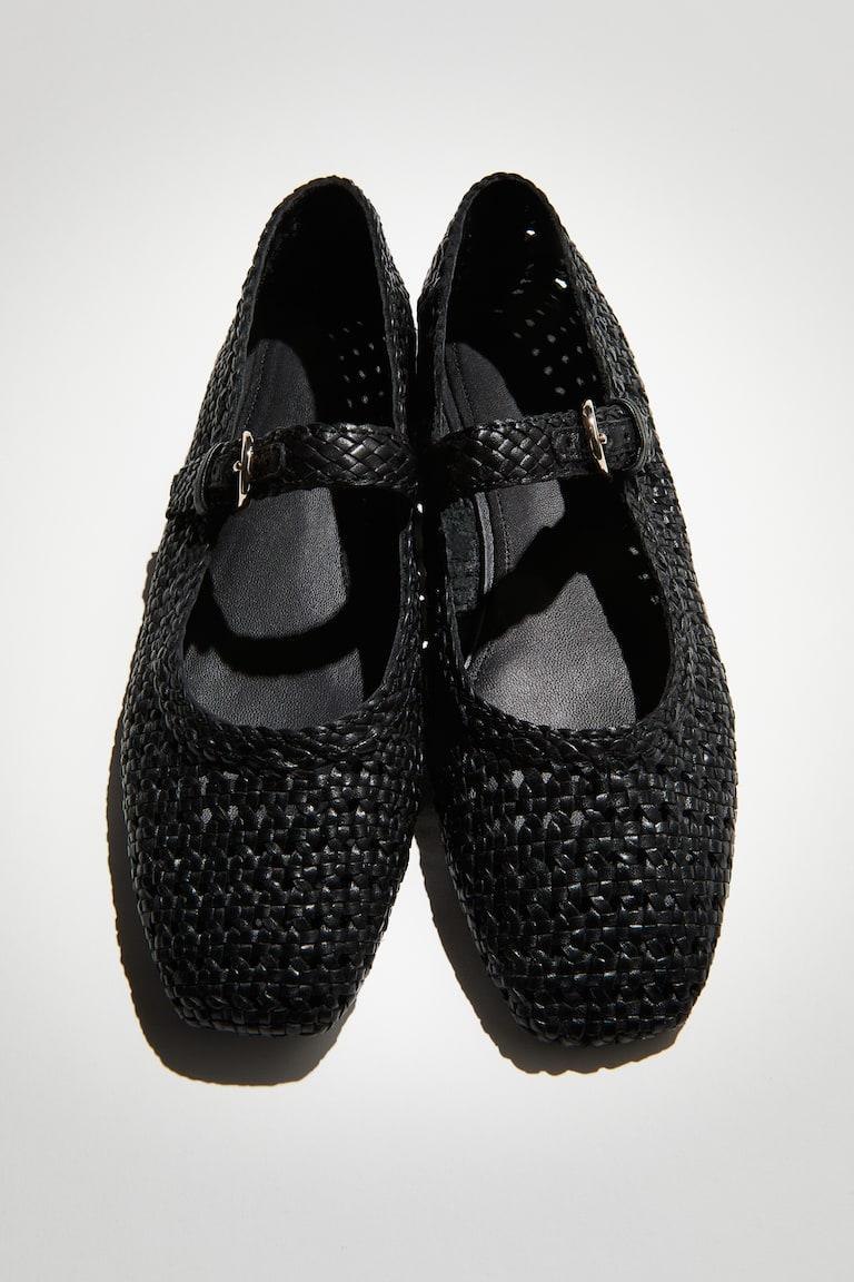 H&M Ballerine Mary Jane in pelle - Nero - DONNA