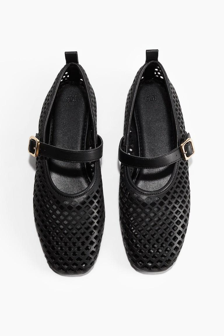 H&M Ballerine Mary Jane Traforate - Dorato - DONNA
