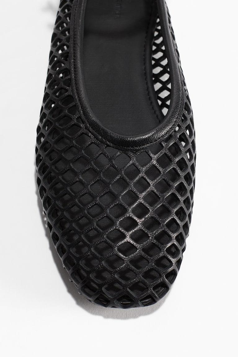 H&M Ballerine Traforate In Pelle - Nero - DONNA