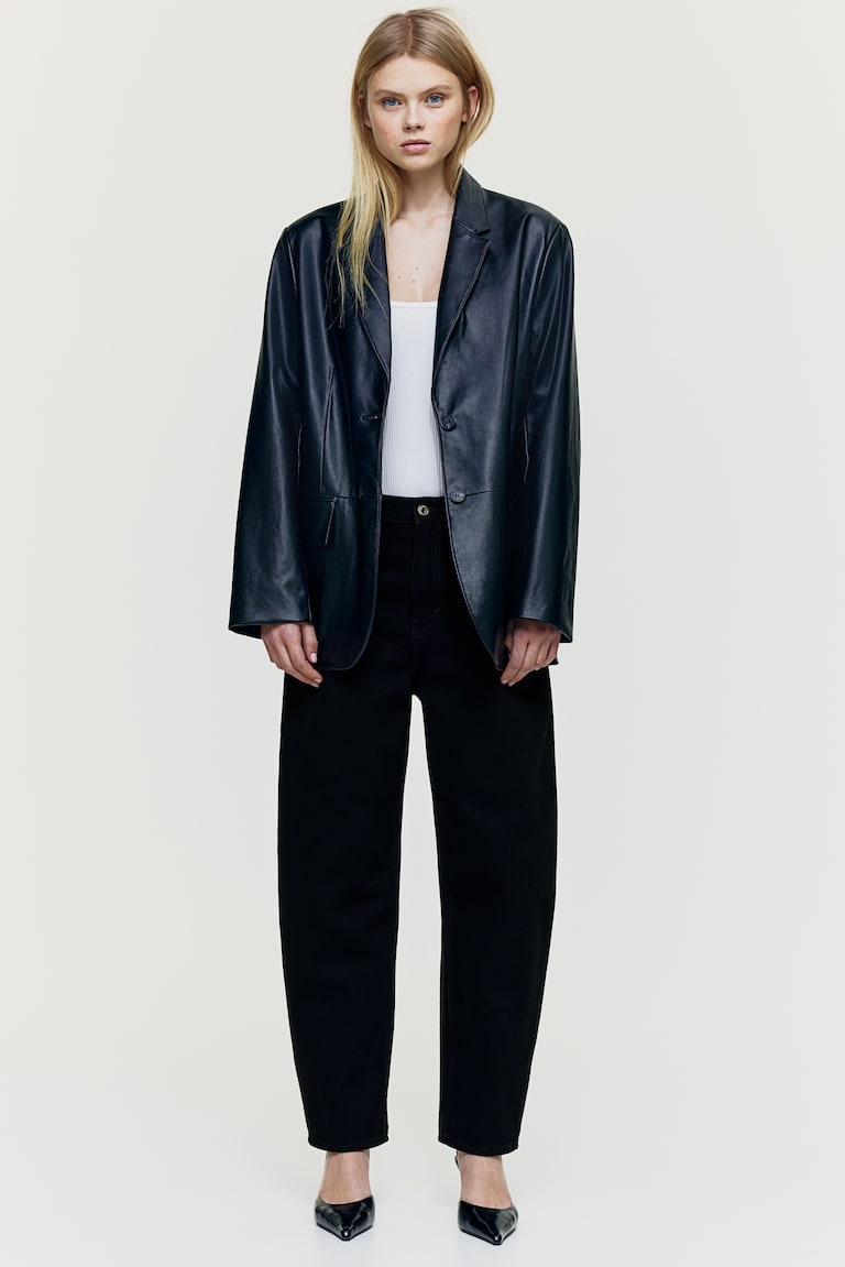 H&M Barrel Leg High Jeans - Blu denim - DONNA