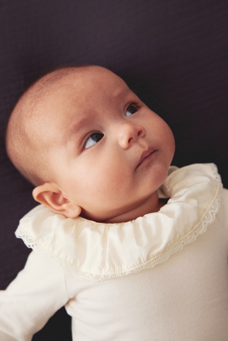 H&M Body Con Colletto A Volant - Bianco - BAMBINO