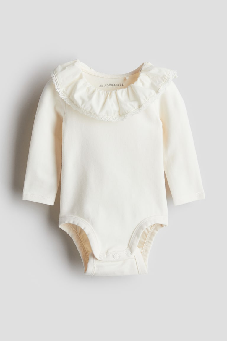 H&M Body Con Colletto A Volant - Bianco - BAMBINO