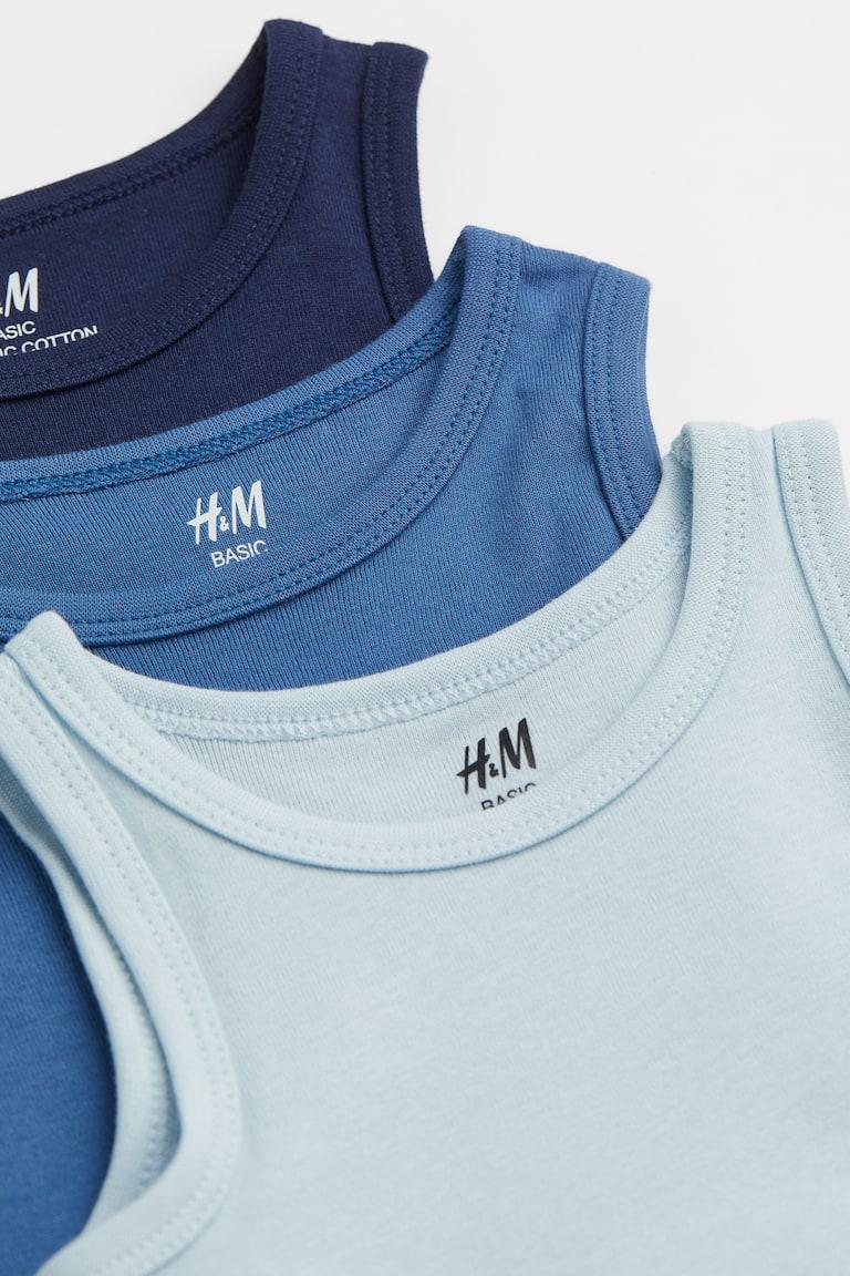 H&M Body In Cotone 5 Pz - Blu Scuro/bianco - BAMBINO