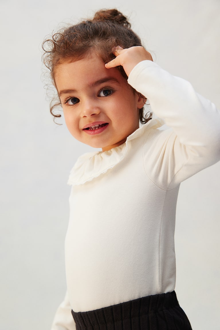 H&M Body in cotone con colletto - Crema - BAMBINO