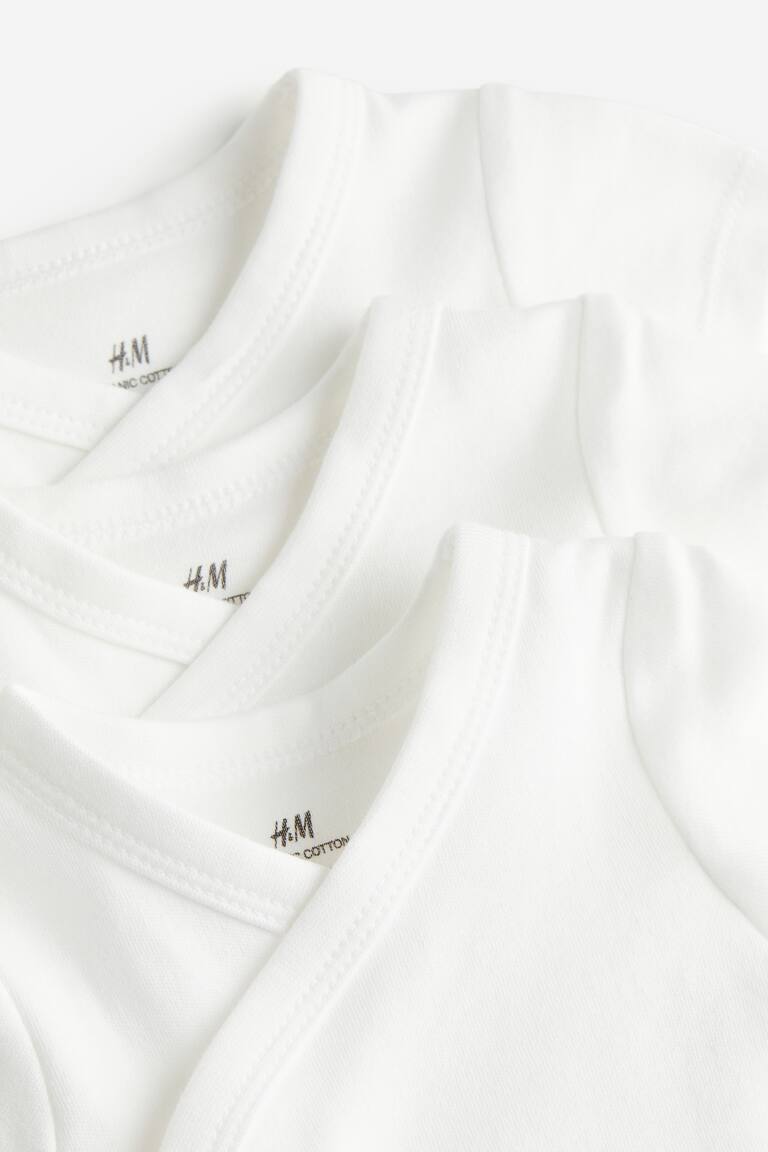 H&M Body Incrociati 3 Pezzi - Bianco/fiori - BAMBINO